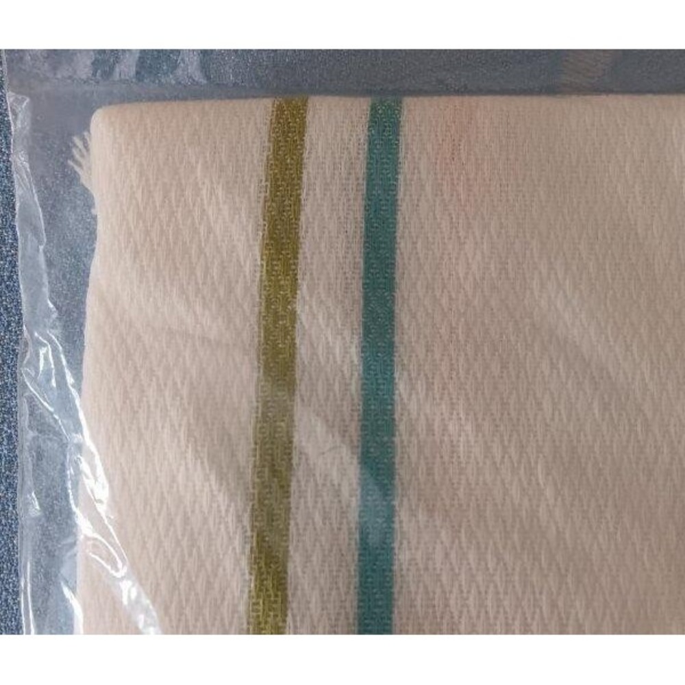 NOS 2 Green Stripe Vintage Cotton Dish Towels Birdseye Kitchen Set NIP
